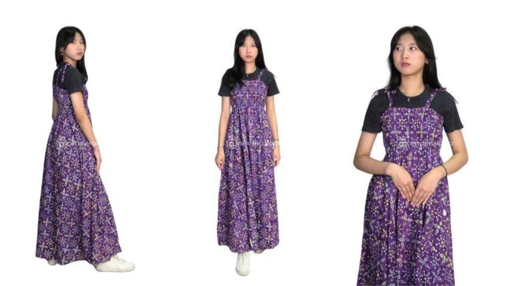 Dress Kerut All Size Ungu
