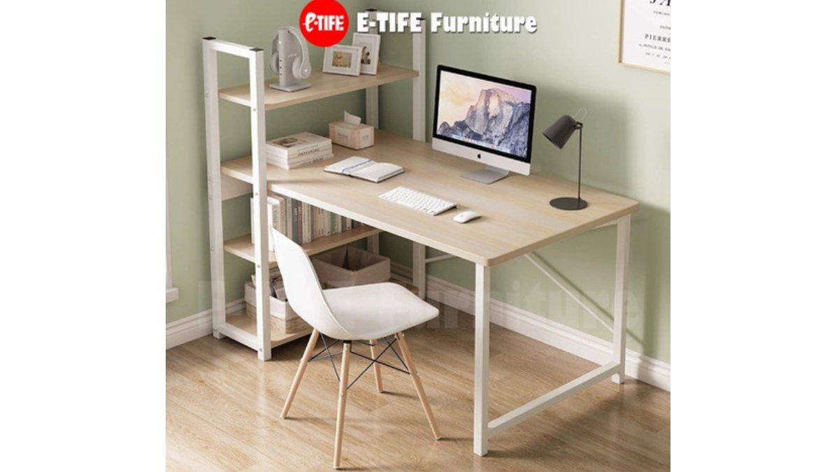 E-TIFE Meja Belajar Minimalis Meja Belajar  beragam desain.