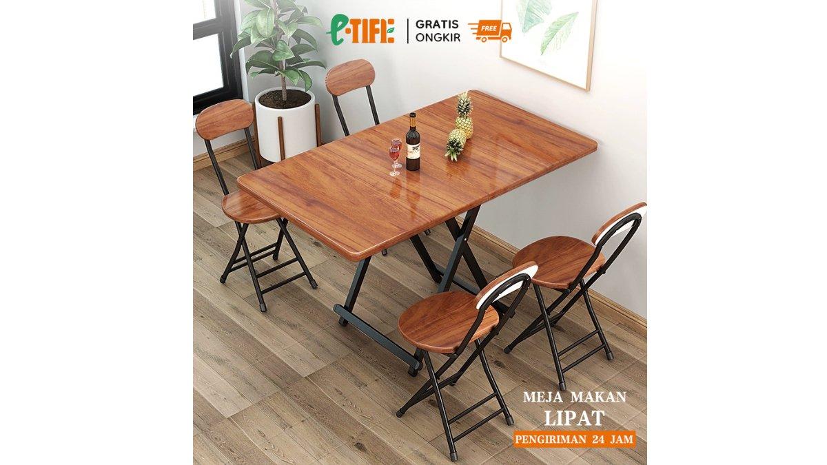 E-TIFE Meja Lipat / Set Meja Makan Lipat Dan Kursi 