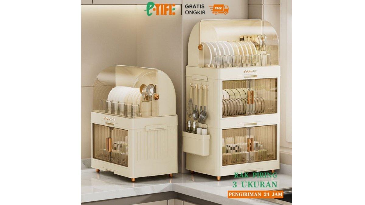 E-TIFE Rak Piring Plastik Tertutup