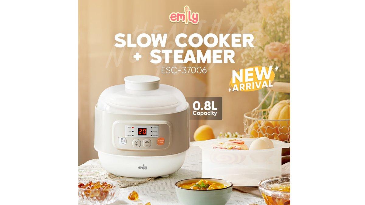 EMILY Slow Cooker + Steamer 0.8L