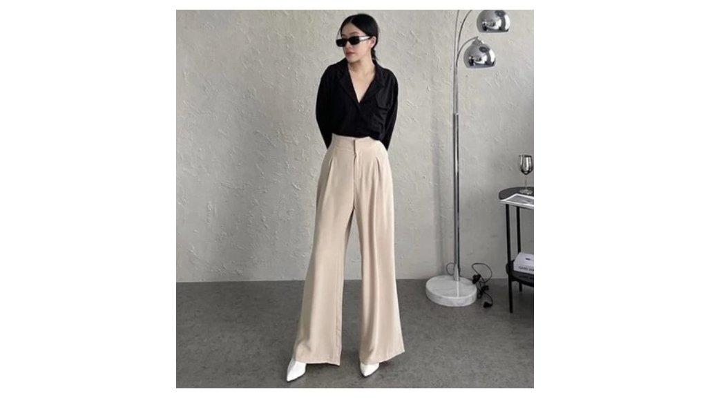 Femes Loosepants Bawahan Celana Kulot Wanita Basic Premium