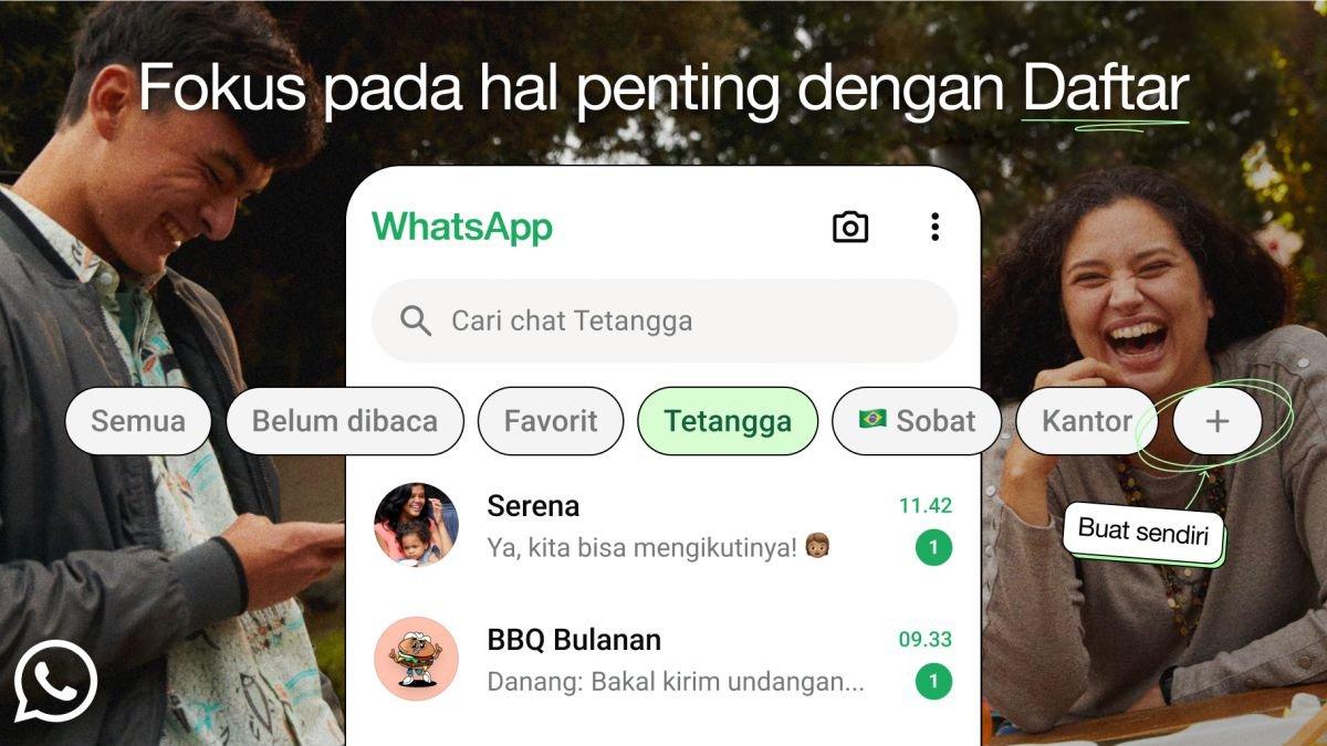 Cara Memakai Fitur List WhatsApp, Atur Chat Pribadi dan Kerjaan dengan Mudah