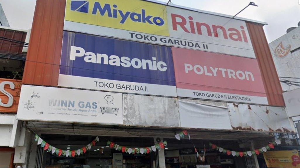 Foto Toko Garuda II Elektronik di l. Jendral Sudirman No.79, Nagri Tengah, Kecamatan Purwakarta, Kabupaten Purwakarta, Jawa Barat 41114 yang diambil Google Maps pada Februari 2025.