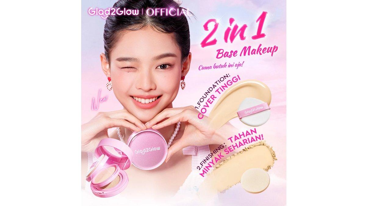 Glad2Glow 2in1 Perfect Pair Cushion Powder Foundation, Kombinasi 2 Alas Bedak dalam Satu Produk