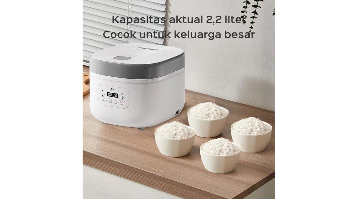 HAN RIVER Rice Cooker 2.2L dibekali dengan 6 fungsi di dalamnya.