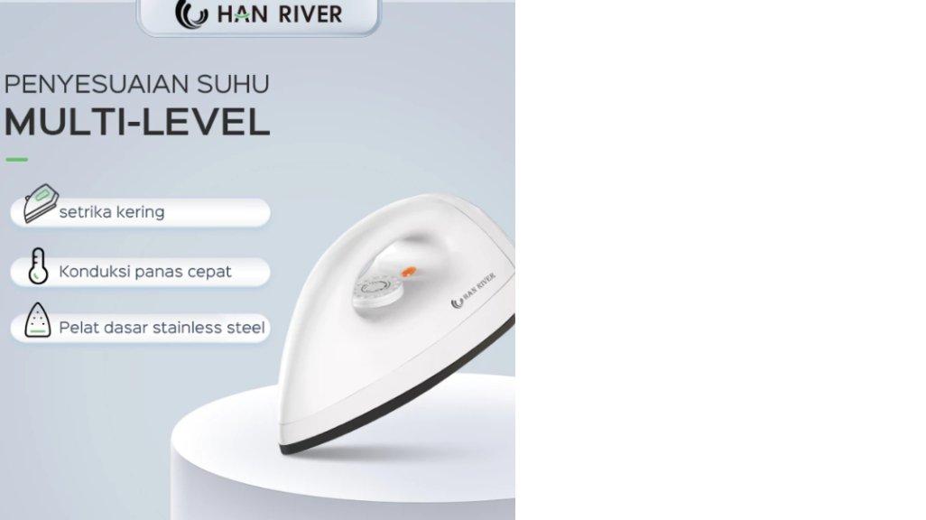 HAN RIVER Setrika setrika mini 300W Setrika Portabel menghilangkan kerut dengan setrika kering