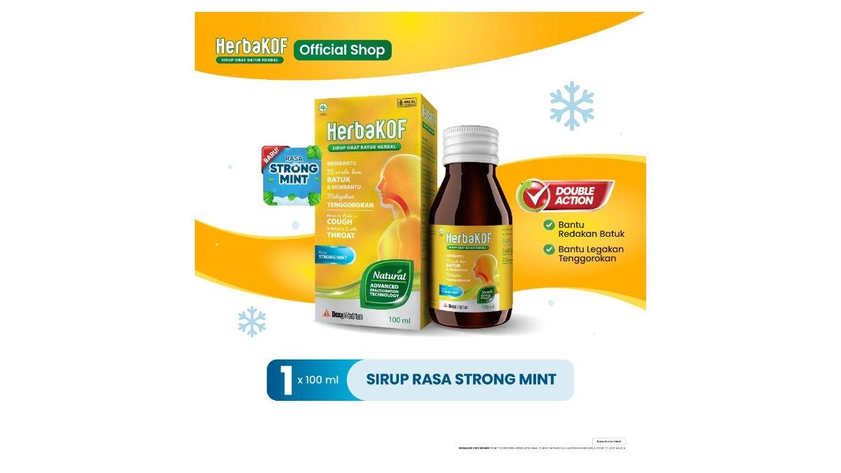 HERBAKOF Sirup Strong Mint Botol 100 ml | Obat Batuk Herbal