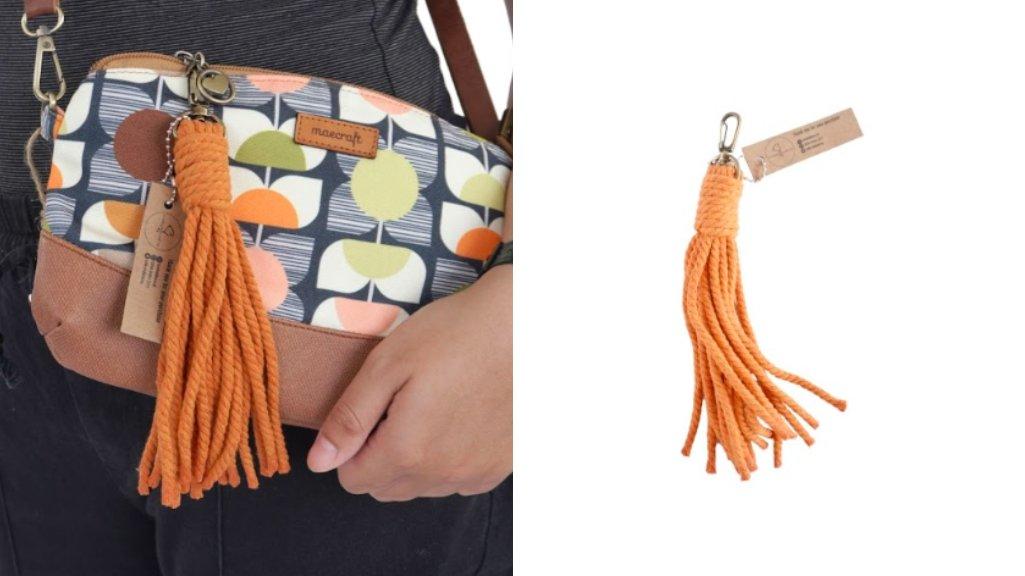Tassel Gantungan Kunci atau Tas Bahan Benang Katun dari Simbok Hore