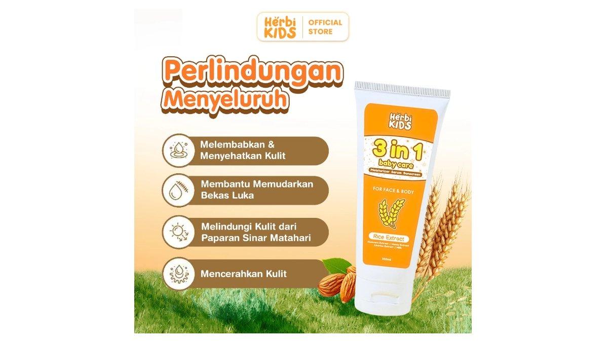 Herbikids - 3in1 Face And Body Lotion 100ml - Krim Pelembab dan Anti Iritasi