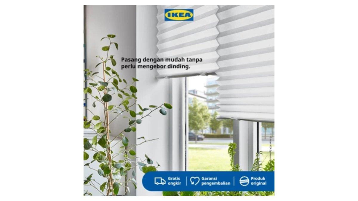 IKEA SCHOTTIS Tirai Lipat Anti Tembus Cahaya Putih 90x190cm