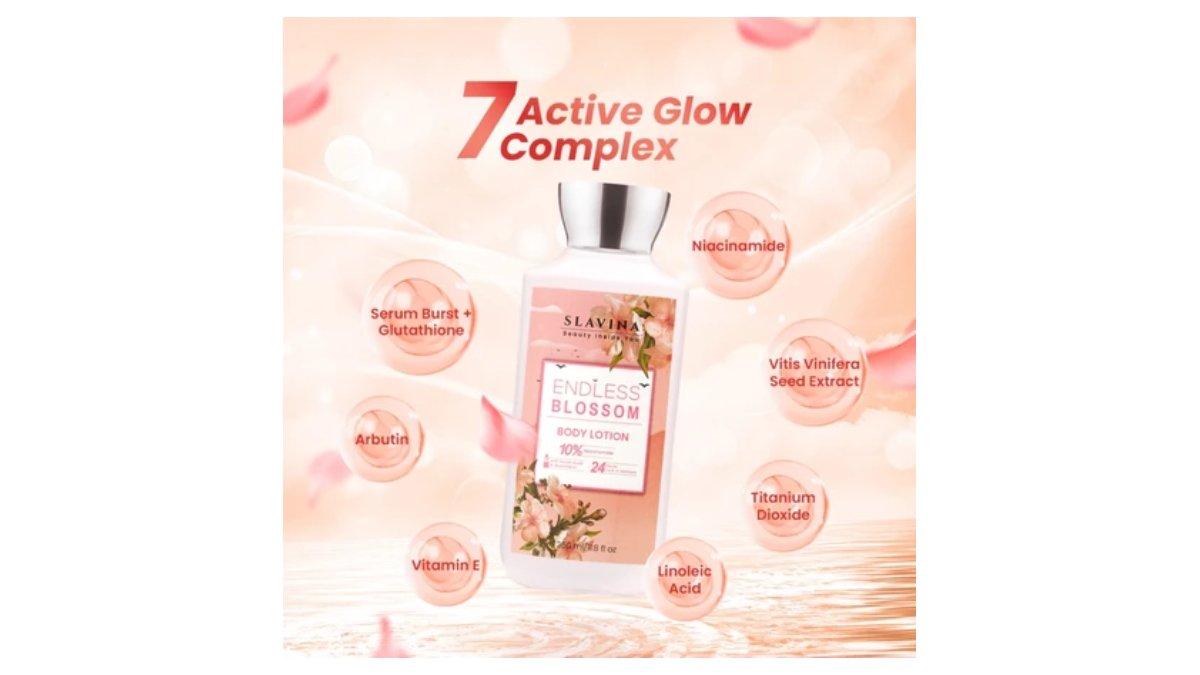 Ilustarsi Slavina Body Lotion Endless Blossom dengan 7 active glow complex