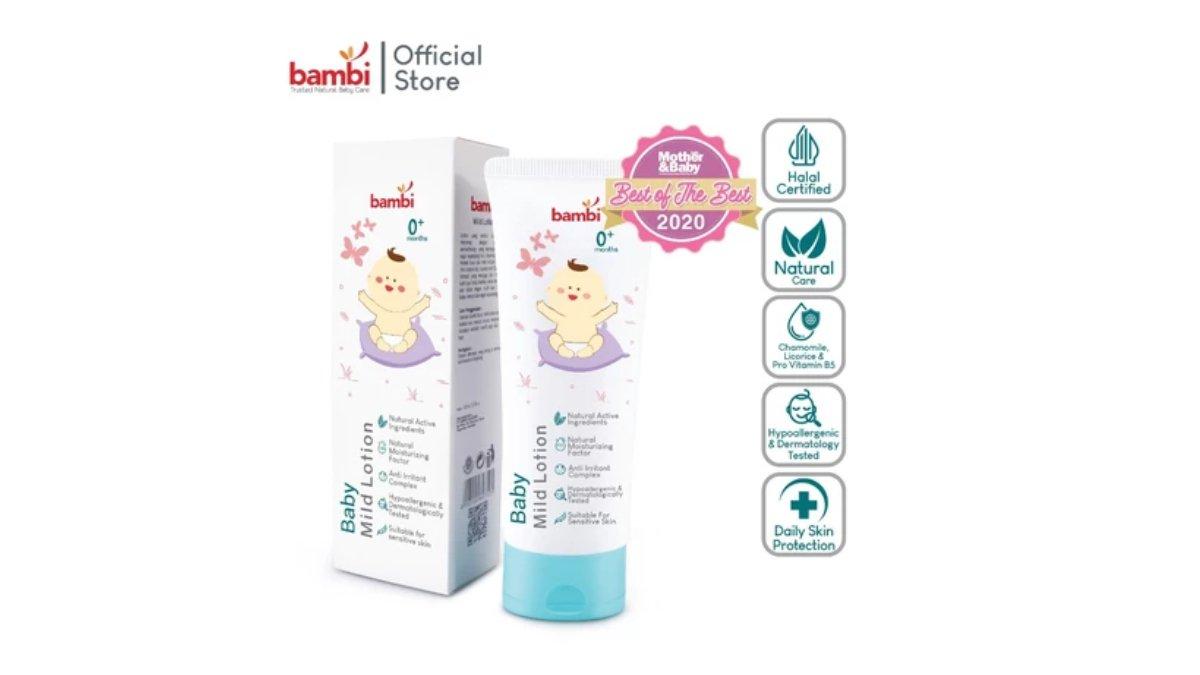 Ilustrasi Bambi Baby Mild Lotion yang cocok untuk bayi kulit normal dan sensitif