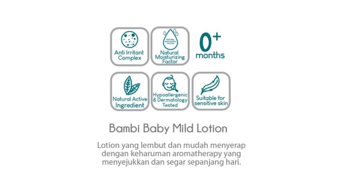 Ilustrasi Bambi Baby Mild Lotion yang lembut dan mudah menyerap