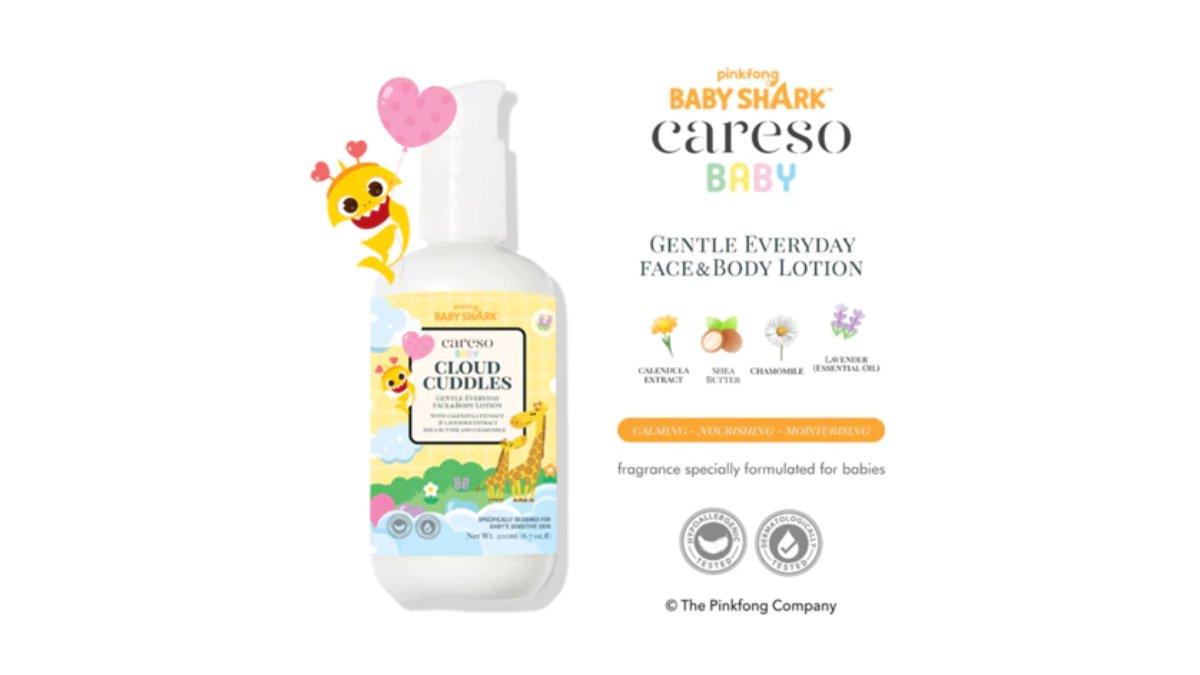 Ilustrasi Careso Baby Face and Body Lotion Cloud Cuddles yang melembapkan kulit si Kecil