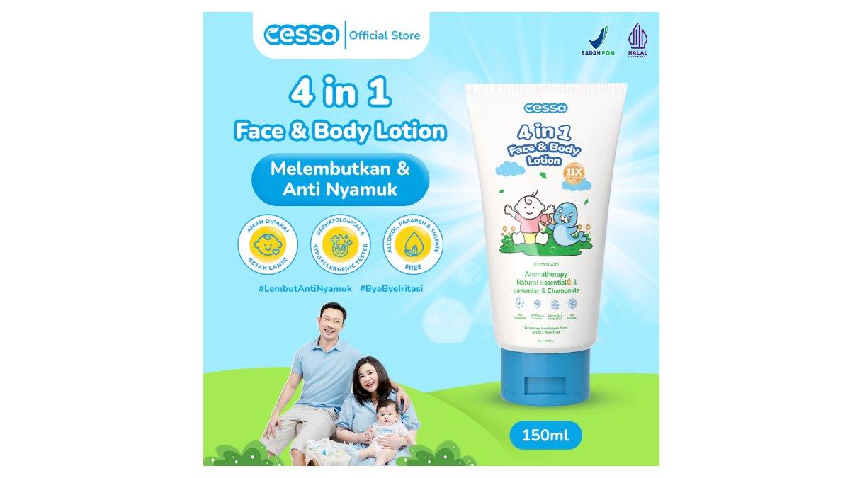 Ilustrasi rekomendasi Cessa 4in1 Face and Body Lotion untuk si Kecil