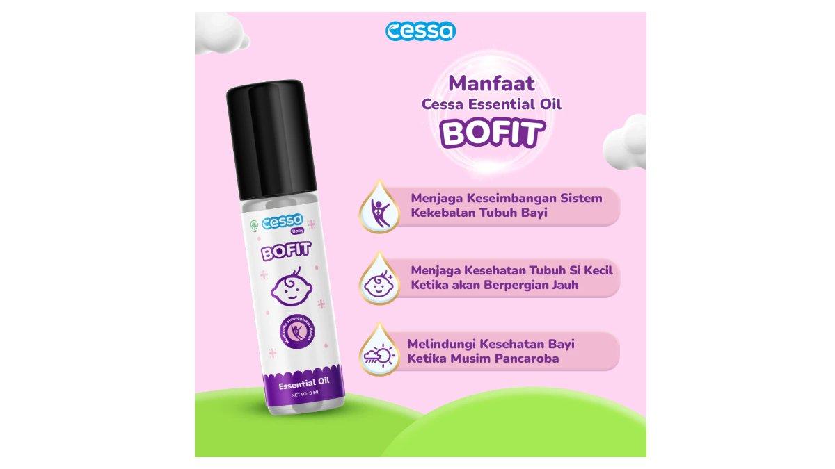 Ilustrasi Cessa Bofit natural essential oil yang menyegarkan tubuh si kecil