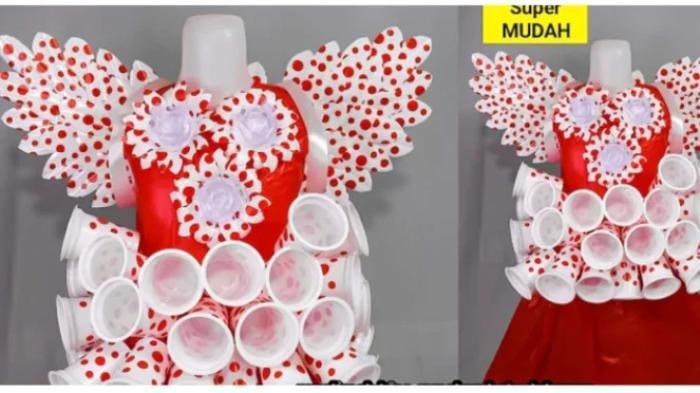 Ilustrasi Ide Kostum Karnaval dari Gelas Plastik