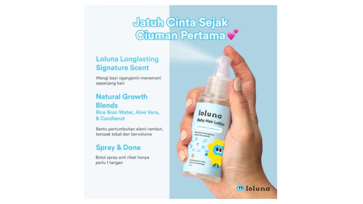 Ilustrasi Loluna Hair Lotion untuk menutrisi rambut bayi dan anak