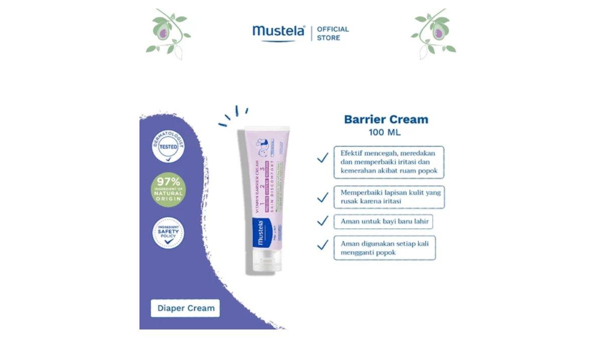 Ilustrasi Mustela Barrier Cream 100 ml - Krim Ruam Popok