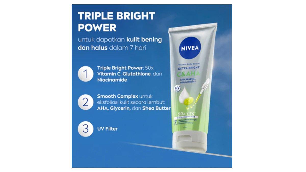 Ilustrasi Nivea body serum lotion moisturizer eksfoliasi halus