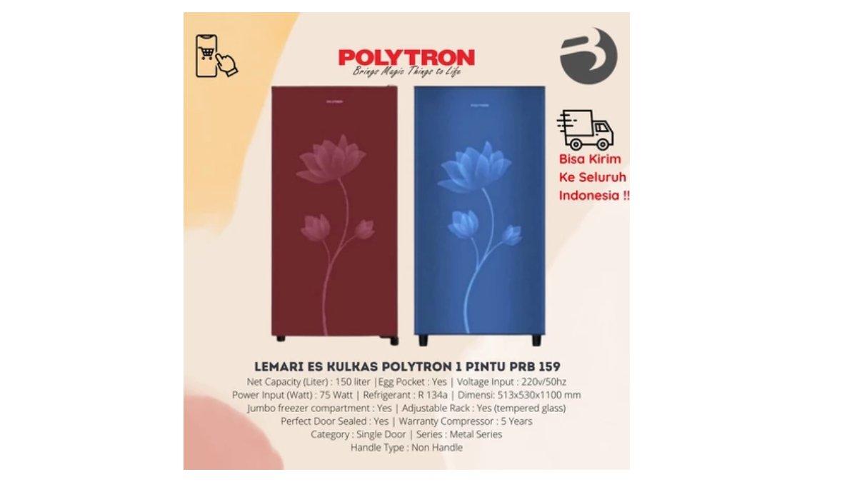 Ilustrasi PRB 159 Lemari es kulkas polytron 1 pinti garansi resmi I