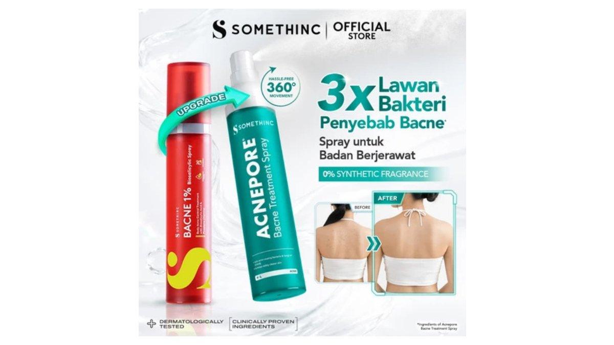 Review SOMETHINC Acnepore Bacne Treatment Spray: Kelebihan hingga Kekurangan - Tribunshopping.com