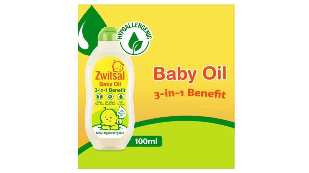 Ilustrasi Zwitsal Baby Oil Natural 100 ml yang cocok untuk memijat bayi