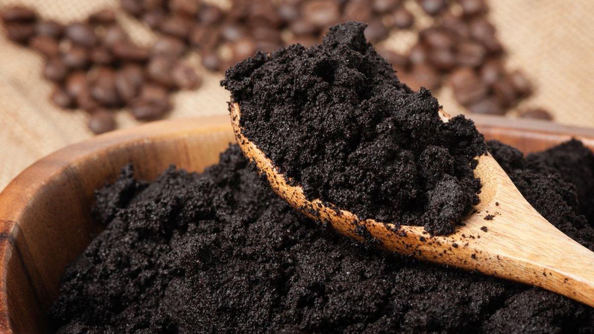 Ilustrasi ampas kopi untuk scrub alami