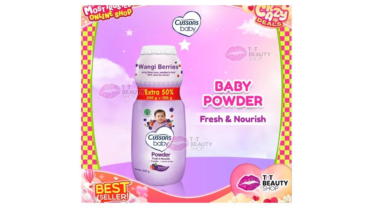 Ilustrasi bedak bayi tabur Cussons Baby Powder Fresh & Nourish