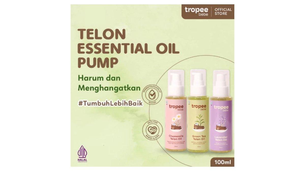 Ilustrasi cara pemakaian produk Tropee Bebe Telon Essential Oil