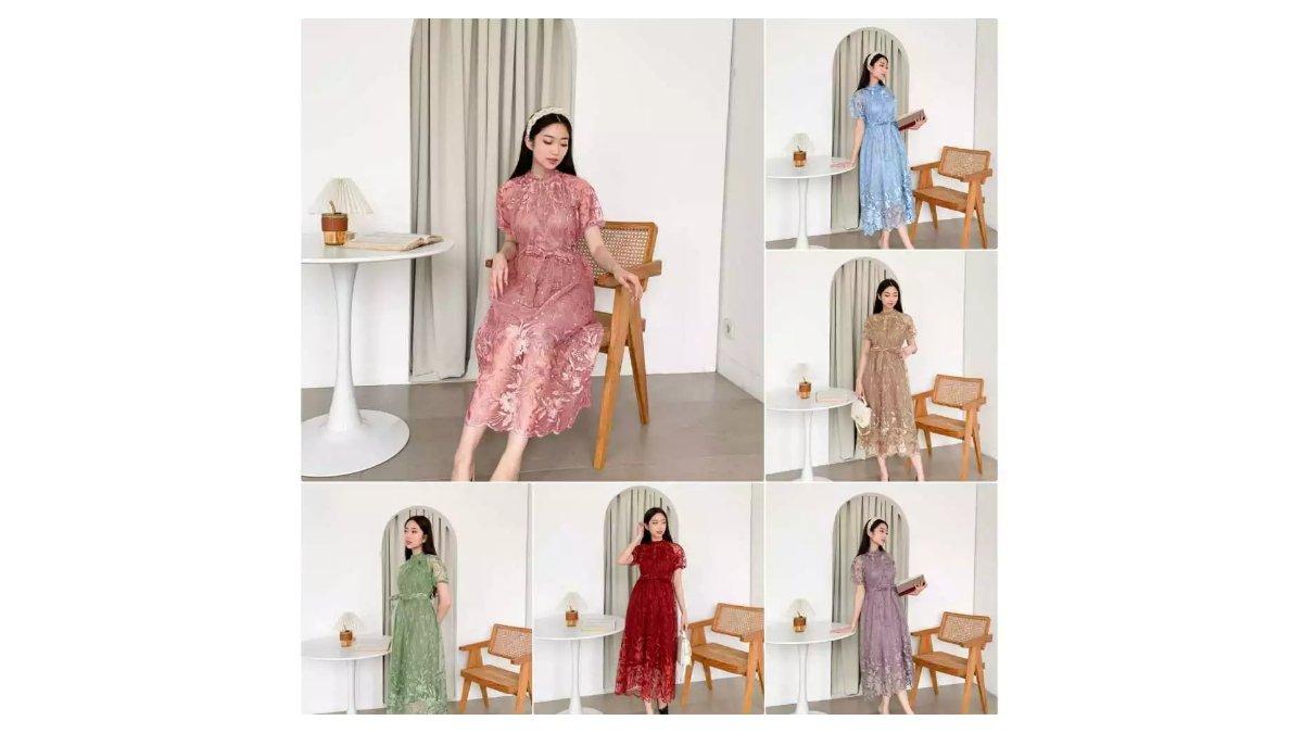 Ilustrasi dress kondangan anggun dan stylish - kebaya modern dress