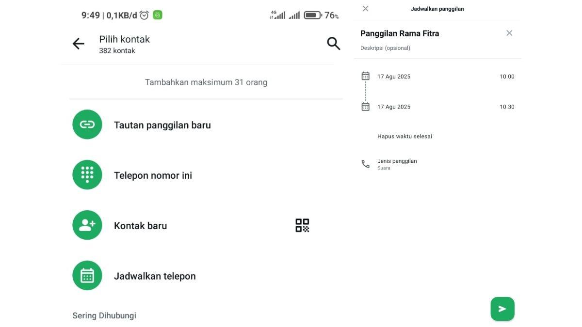 Ilustrasi fitur jadwalkan panggilan grup WhatsApp
