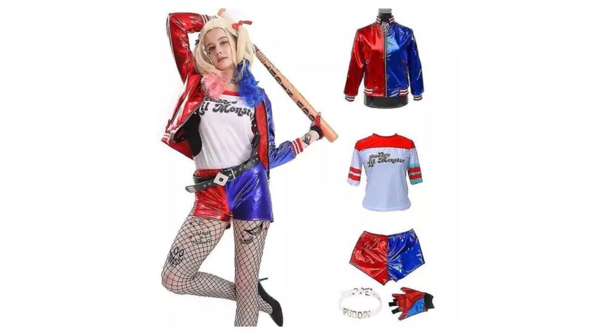 Ilustrasi inspirasi kostum untuk pesta halloween Harley Quinn