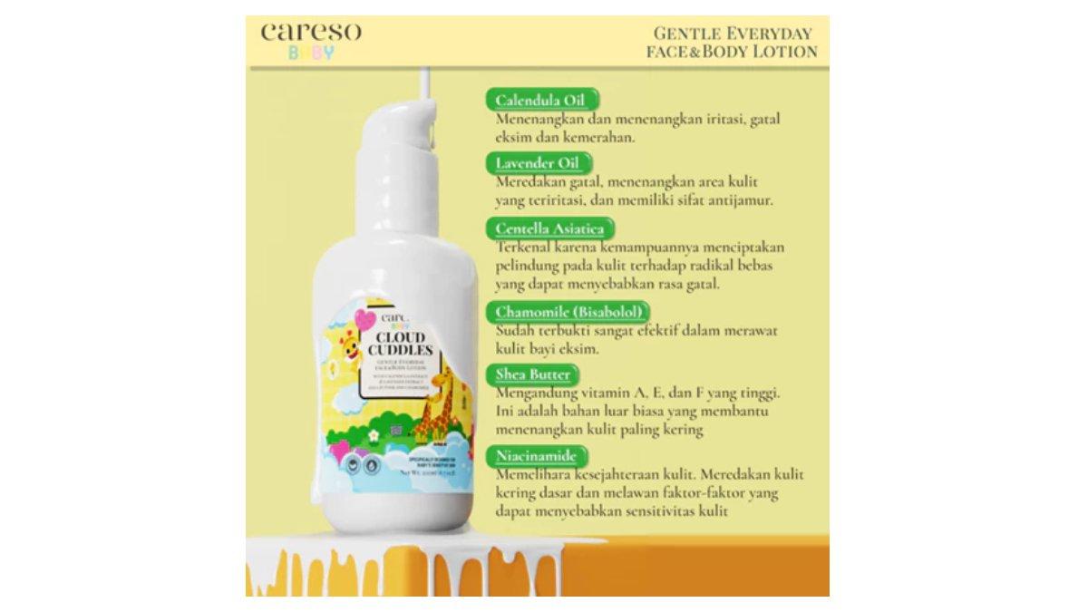 Ilustrasi kandungan utama Careso Baby Face and Body Lotion Cloud Cuddles