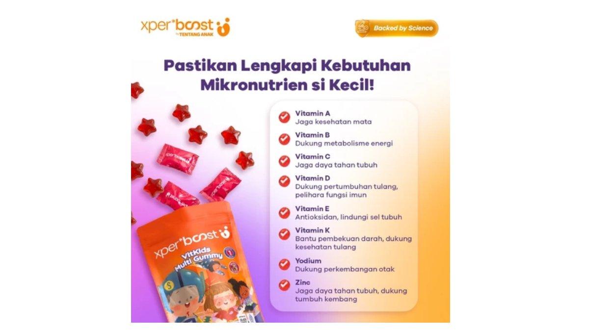 Ilustrasi kandungan utama Expert Boost VitKids Gummy Multivitamin
