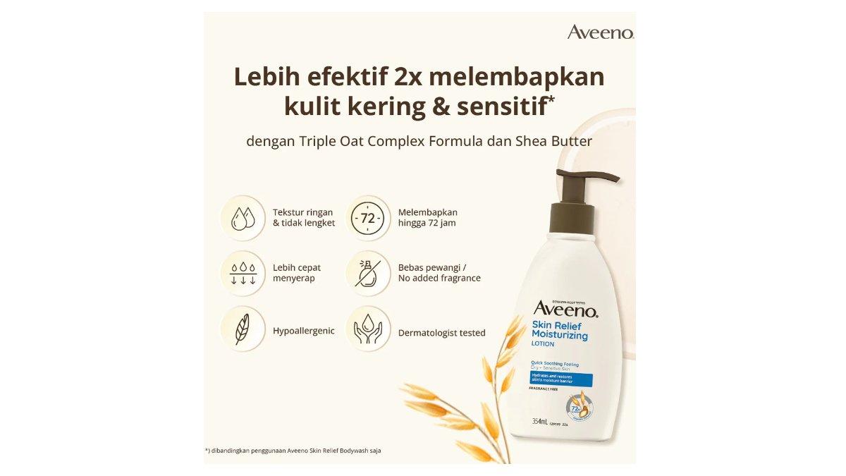 Ilustrasi kelebihan produk Aveeno Skin Relief Moisturizing Lotion