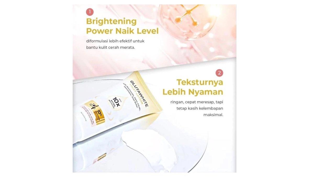 Ilustrasi kelebihan yang didapat dari produk Skinflair Glutawhite Milky Lotion