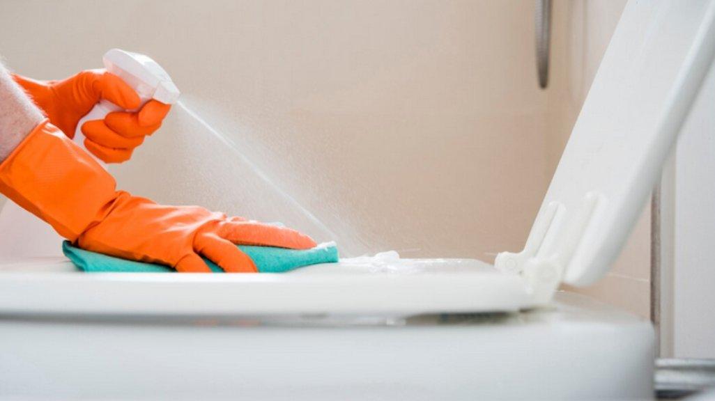 Ilustrasi membersihkan kloset toilet