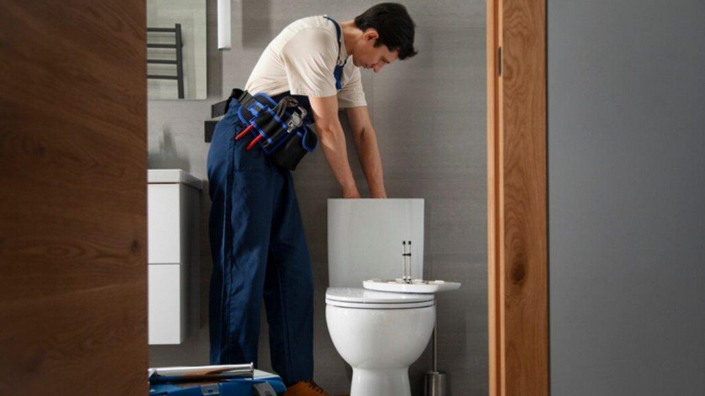 Ilustrasi memperbaiki closet toilet