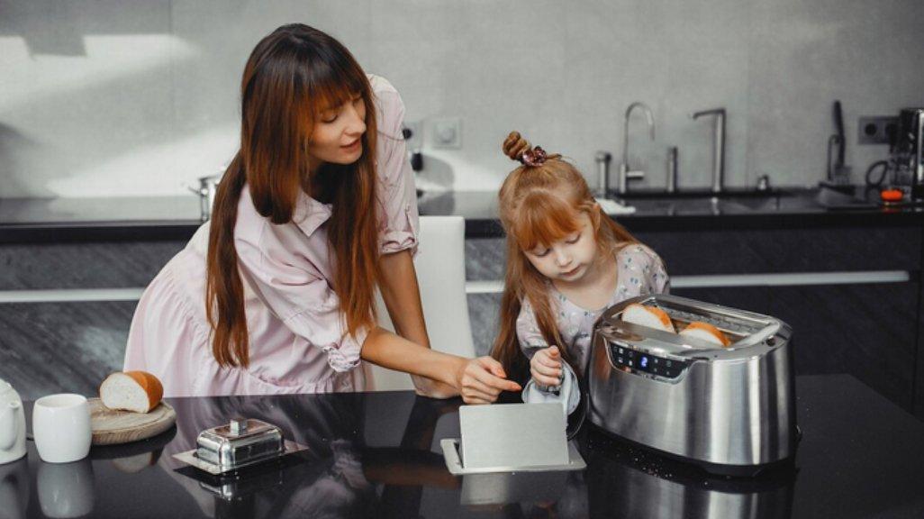 Ilustrasi penggunaan toaster.