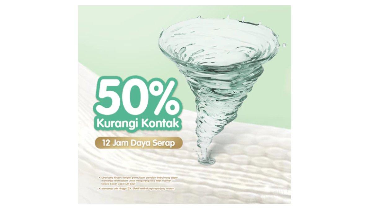 Ilustrasi popok bayi Makuku Skin Health yang punya daya serap hingga 12 jam