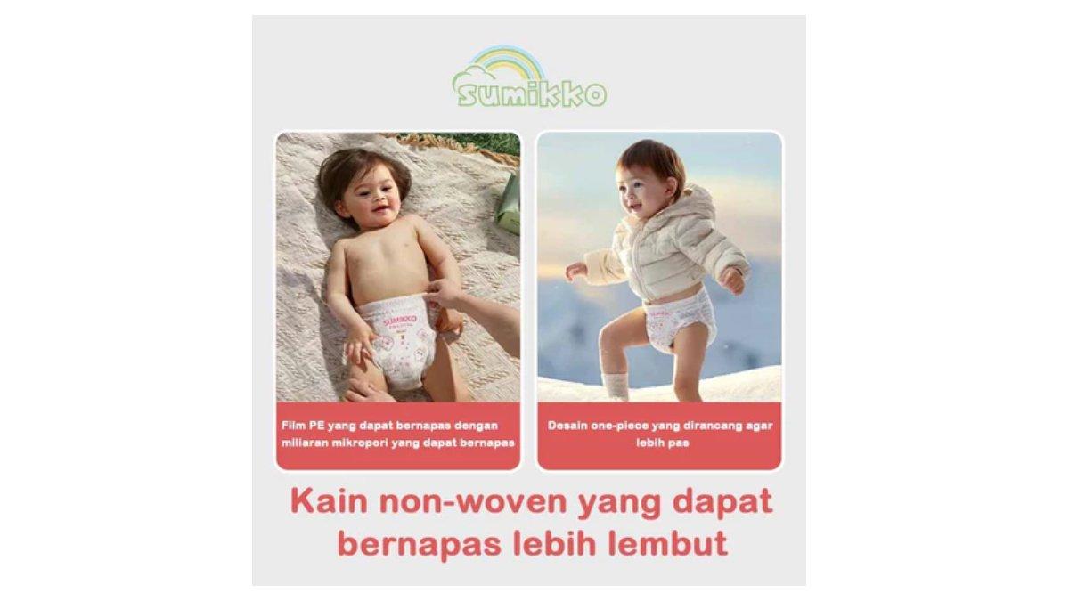 Ilustrasi popok bayi Sumikko yang punya bahan lembut dan nyaman untuk kulit sensitif