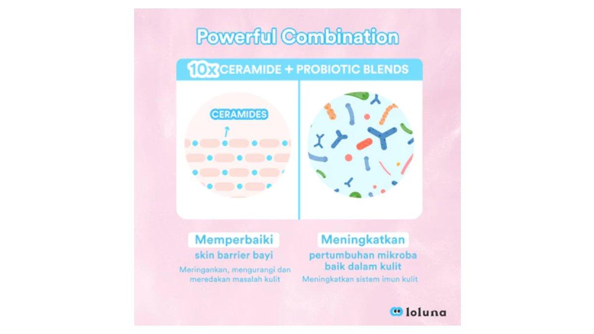 Ilustrasi powerfull combination Loluna Cerapair Baby Rash Cream