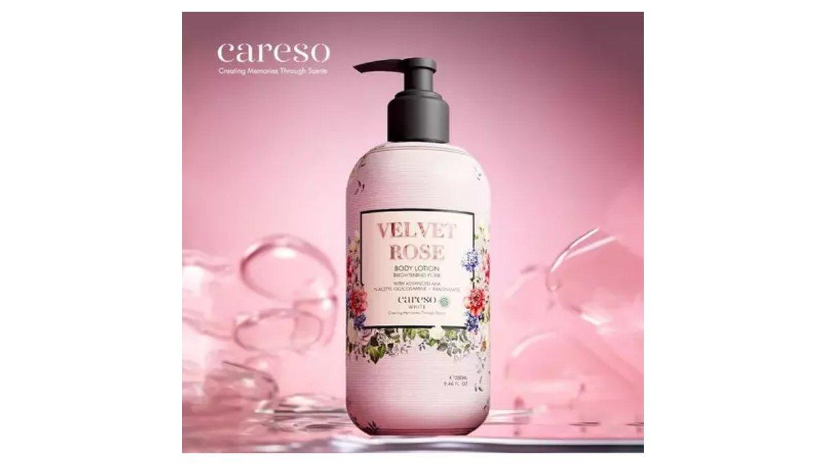 Ilustrasi produk Careso Body Lotion Red Velvet dengan formula yang ringan dan halus