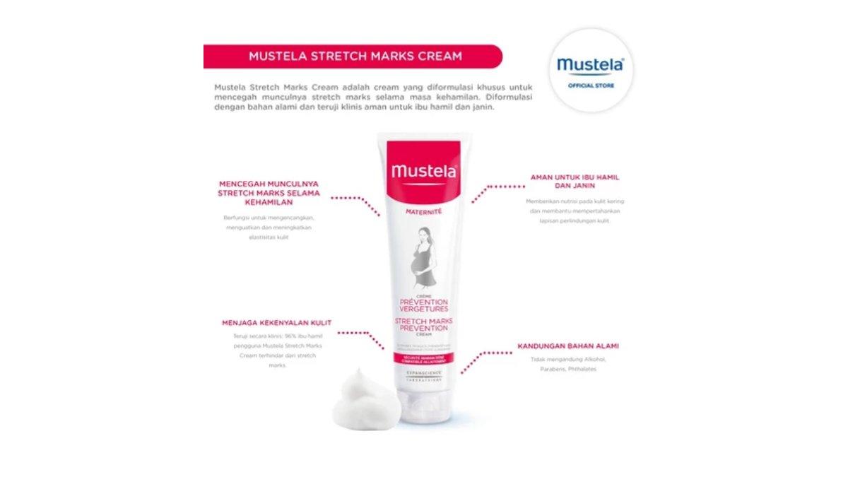 Ilustrasi produk Mustela Stretch Marks Cream, krim untuk mencegah stretch marks ibu hamil