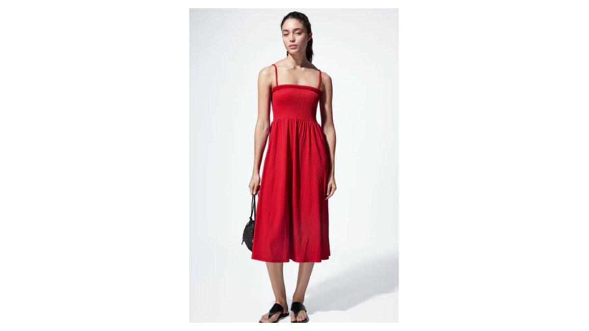 Ilustrasi rekomendasi H&M Wanita Smocked-bodice Dress 1221999_1