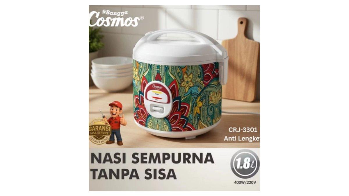 Ilustrasi rekomendasi Rice Cooker berkualitas anti lengket Cosmos CRJ-3301