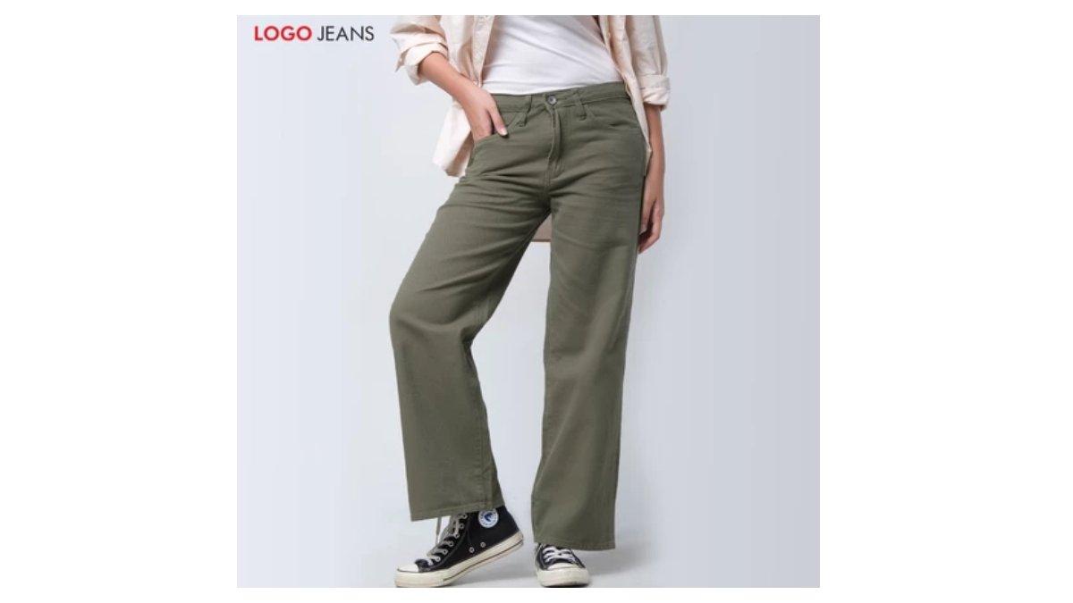 Ilustrasi rekomendasi celana wanita Logo Jeans Loose I2 Series Army 43LI2L5AR