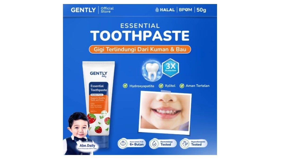 Ilustrasi rekomendasi pasta gigi untuk bayi GENTLY Baby Essential Toothpaste